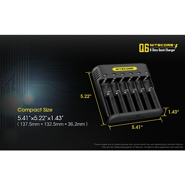 Q6 - NITECORE Li-ion Charger Black