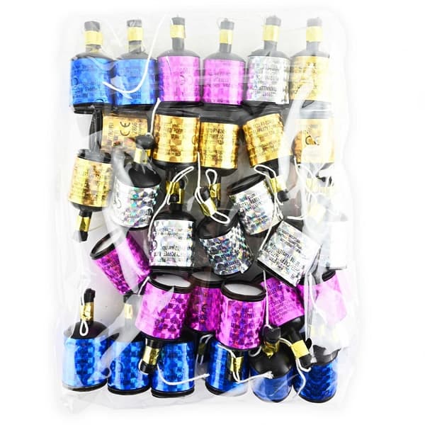 Party Poppers - Serpentinsmällare - 30 pack multifärg