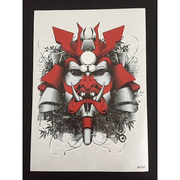 Tillfällig Tatuering 21 x 15cm - krigsmask