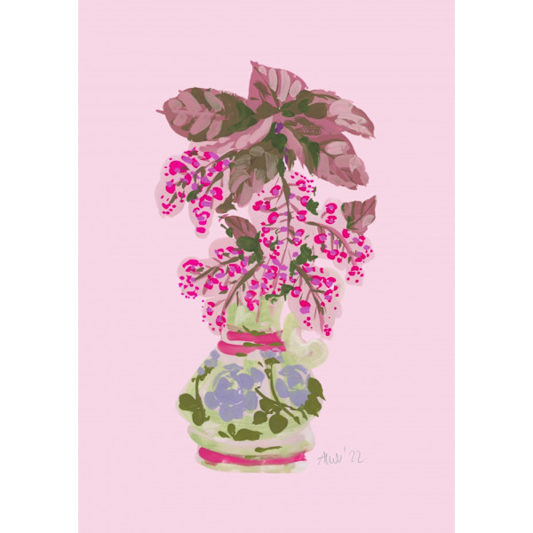 Blooming Vase In Pink MultiColor 30x40 cm