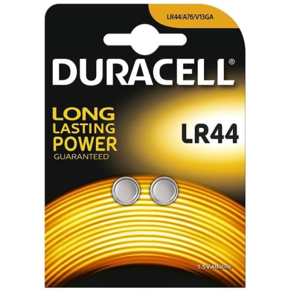 Batteri LR44 Duracell Blister x 2