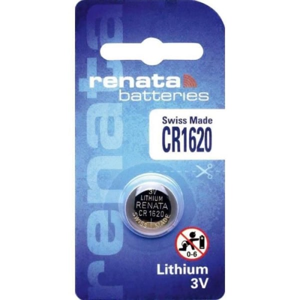 RENATA Paket med 10 blister med 1 CR1620 3V 68 mAh litiumknappcellsbatteri