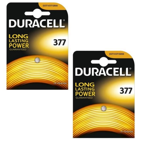 Set med 2 Duracell 377 1,5v Silveroxidbatterier