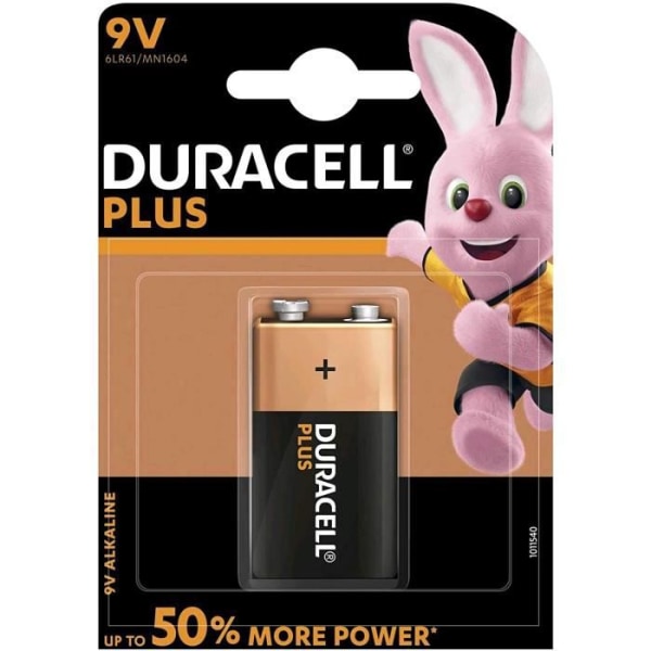 Duracell Alkaline Batterier - Alkaline Batteri - 9V x 1 - Plus Power (6LR61) 7367