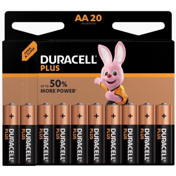 DURACELL PLUS AA-batterier x20