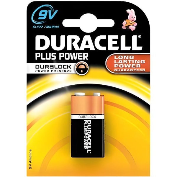 DURACELL 9V alkaliska batterier + power Duralock LR61