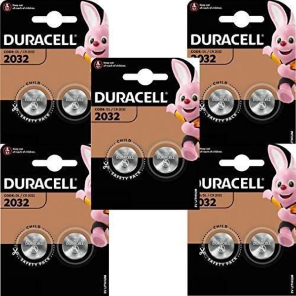 Duracell CR2032 3V litium myntcellsbatteri - svart - 5-pack (5 x 2)