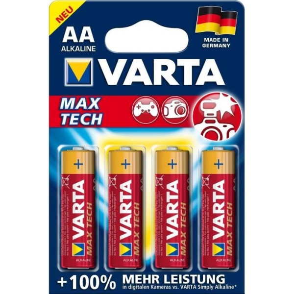 4 BATTERIER MAX TECH LR6 - AA (Mignon) (4706) VARTA