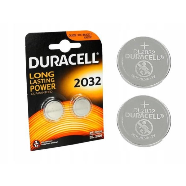 2 DURACELL CR2032 batterier