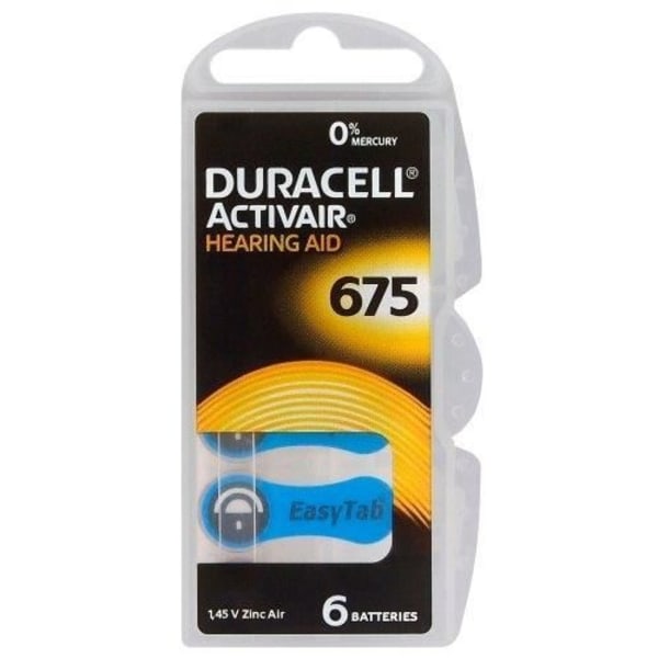 6 DURACELL ACTIVAIR 675 batterier