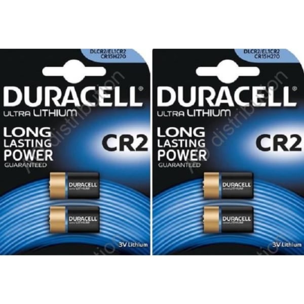 4 Duracell Photo CR2 Lithium 3V batterier