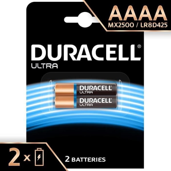 Alkaliska batterier Duracell Special AAAA 1,5V Alkaliskt batteri, 2-pack (LR8D425), designat för användning i sty 2565