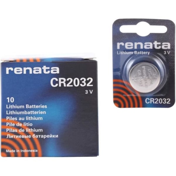 RENATA CR2032 PACK MED 10 3V 1068 LITHIUM-BATTERIER