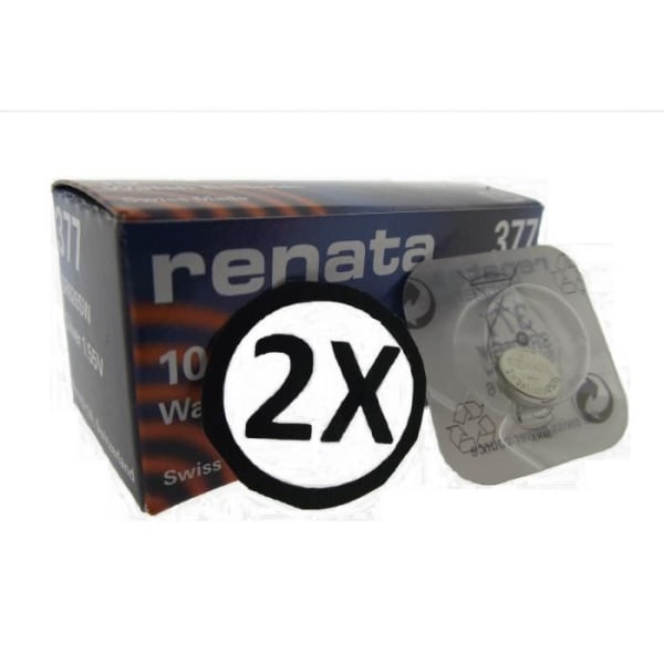 2 x Renata 0% Mercury Silver Oxide Watch Batteri, 317 (SR516SW)