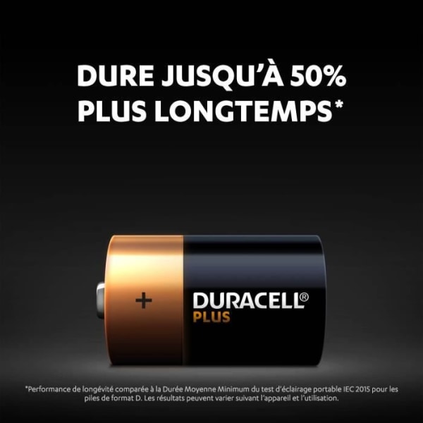 Duracell Plus, 4-pack alkaliska batterier av D-typ, 1,5 volt, LR20