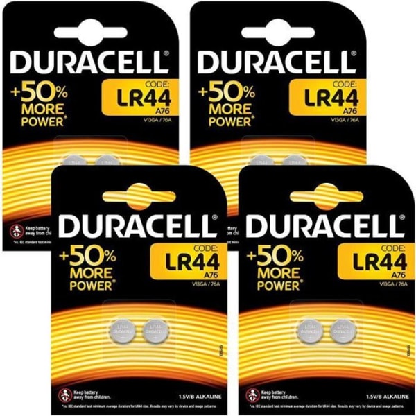 Duracell Special LR44 1,5V alkaliskt myntcellsbatteri, 8-pack (76A / A76 / V13GA)