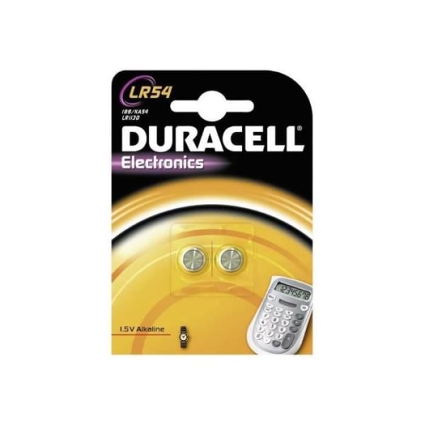 Förpackning med 2 Duracell knappceller LR54 (AG10)mak15133