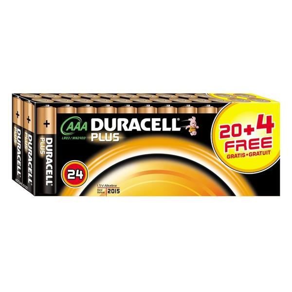 Duracell Plus, Alkaline, Cylindrisk, 1,5 V, AAA, Svart, Guld, LR03