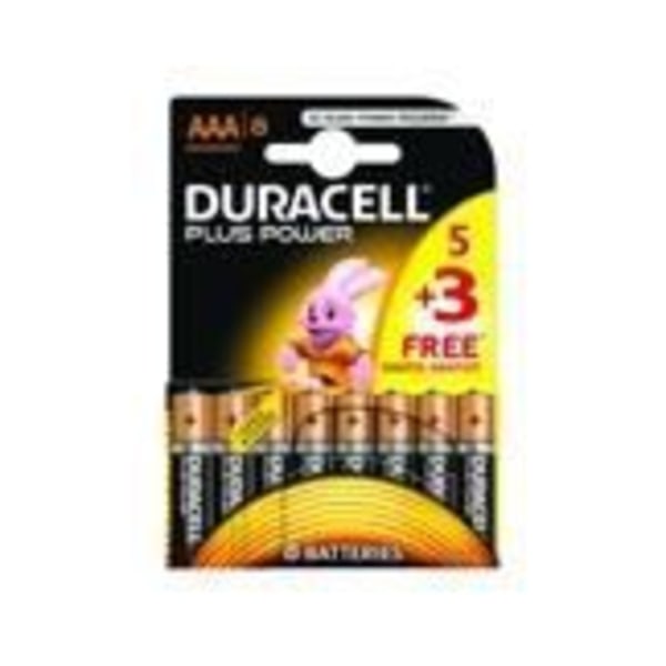 Duracell Plus Power AAA (5 batterier + 3 gratis)