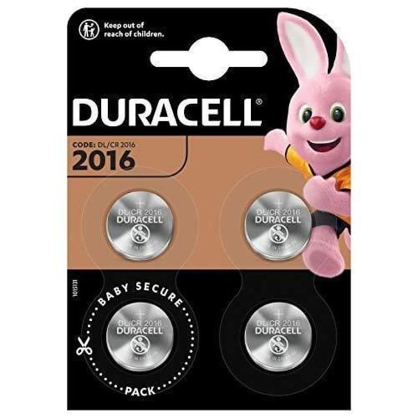 Duracell Special 2016 3V litium myntcellsbatteri, 4-pack (DL2016/CR2016), designat för användning i nyckelringar,
