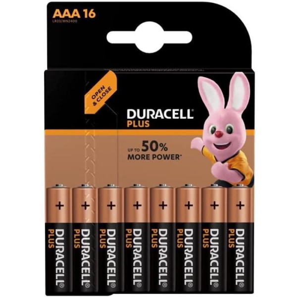 Duracell - Plus Power Alkaline Batteri - AAA - 16 batterier62