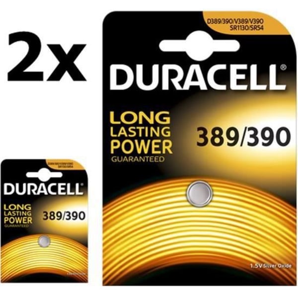 2 st (2 st x 1 st) 389-390 - G10 - SR1130W Duracell 1,5V 85mAh knappcellsbatteri