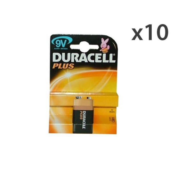 DURACELL 10-pack 9V Plus * 1 elektrisk reserv
