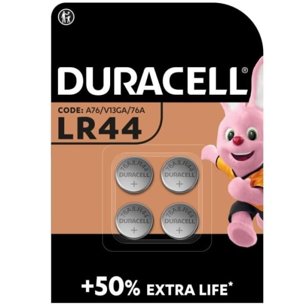 Duracell Specialty LR44 1,5V alkaliska knappcellsbatterier, 4-pack (76A / A76 / V13GA)