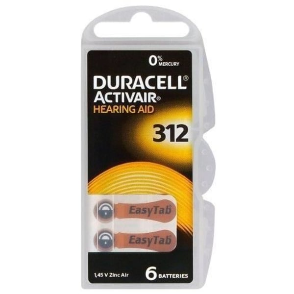 6 DURACELL ACTIVAIR 312 batterier