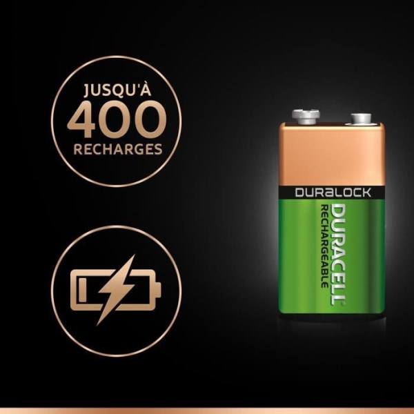 DURACELL Laddar Ultra Piles Uppladdningsbara enheter typ 9V 170 mAh Lot de 1