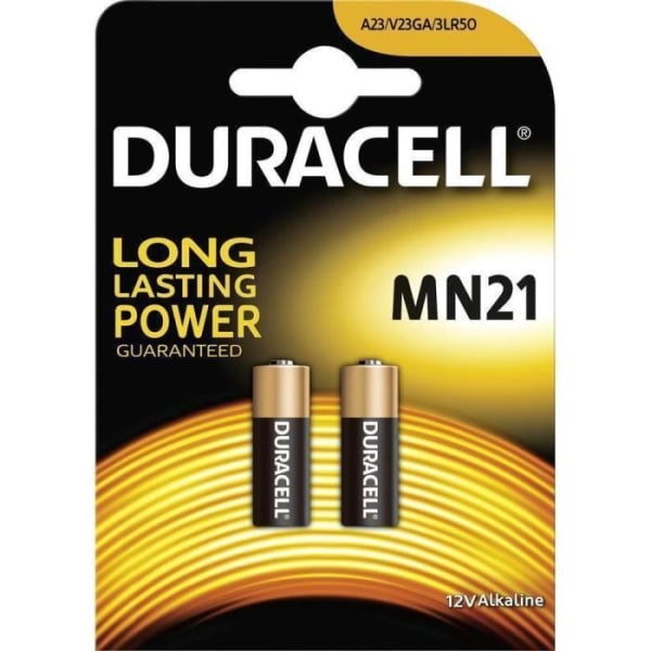 Paket med 2 batterier DURACELL LRV08 12V MN21 A23/V23GA/3LR50