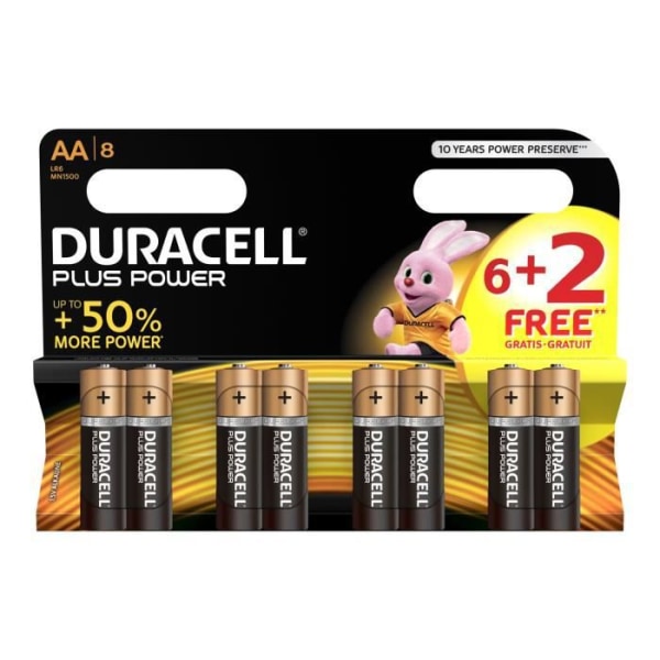 Duracell Plus Power MN1500 Batteri 8 x typ AA Alkaline