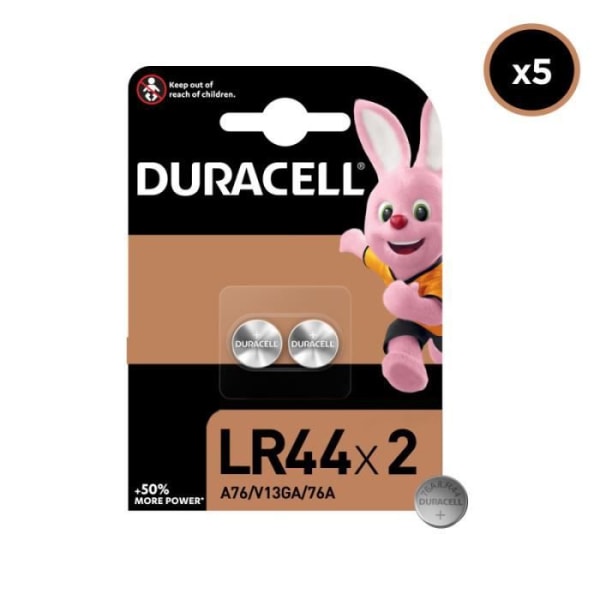 5x2 Duracell-knappbatterier LR44