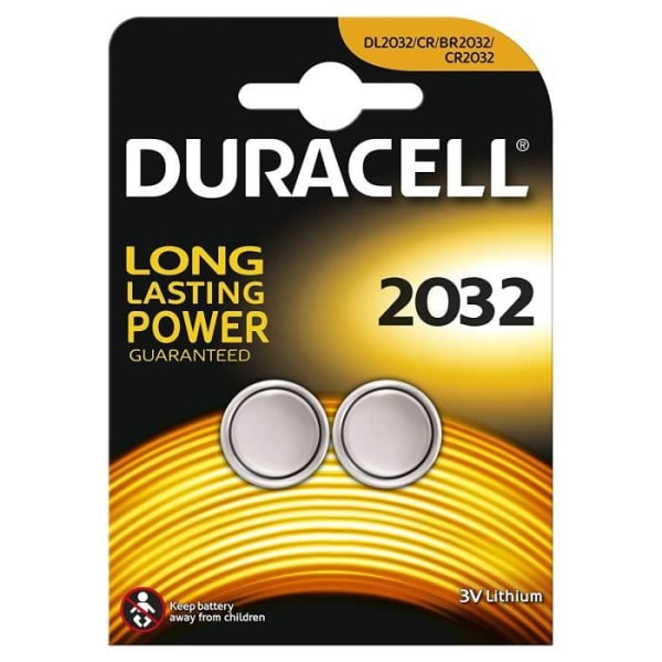 DURACELL CR2032 "Electronics" litiumknappcellsbatteri med 2 st