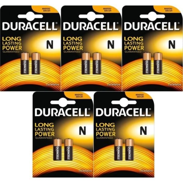 10 x Duracell MN9100 1,5V alkaliskt batteri LR1 E90 KN