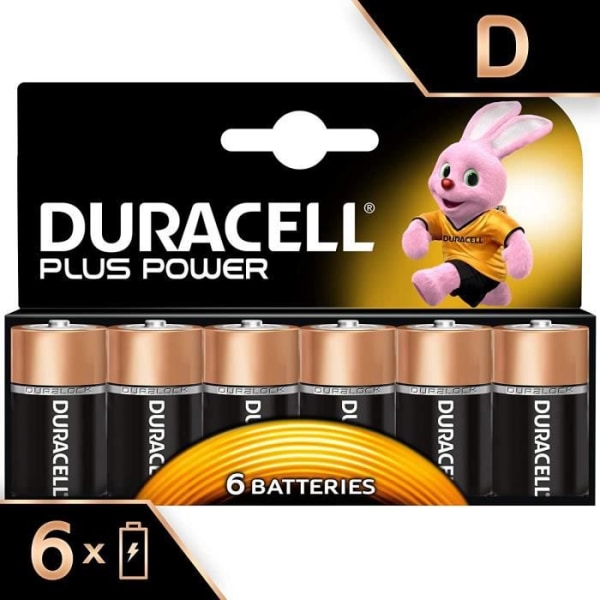 Duracell Plus Power Alkaline Batterier D Typ Alkaline Batterier 6 Pack 2624