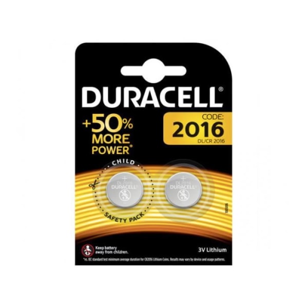 Tillbehörspaket Tv - Video - Ljud - Duracell Lithium Battery Button cell CR2016 3V Blister (Pack med 2 stycken) 203884