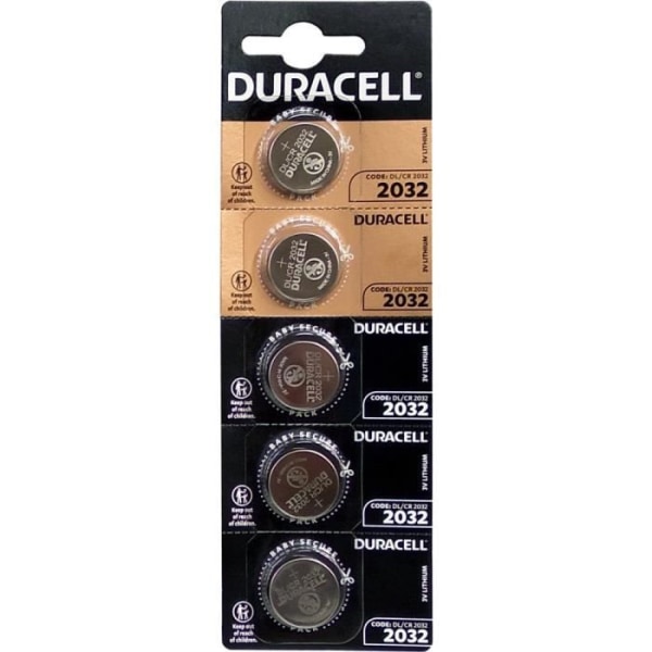 DL2032 Duracell 3V litium myntcellsbatterilåda med 4 remsor om 5