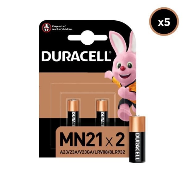 5x2 Duracell MN21 batterier