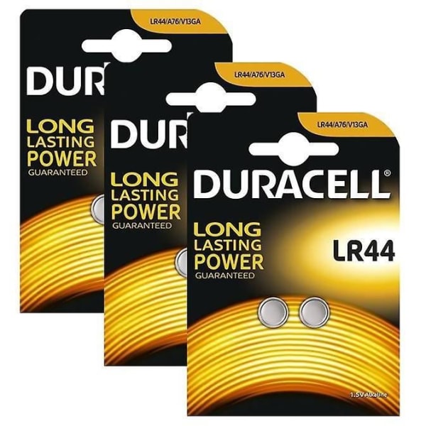 6-knapps batterier LR44 DURACELL V13GA AG13 L1154 A76