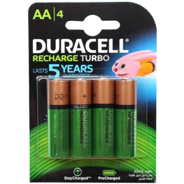 Duracell - Uppladdningsbart batteri - AA x 4 - 2500 mAh (LR6) A510