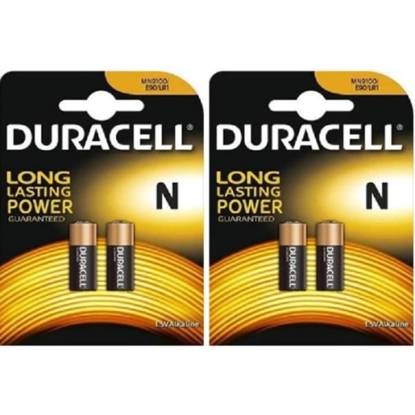 4 X DURACELL N / MN9100 /LR1 / E90 alkaliska 1,5V batterier (i blisterförpackning)