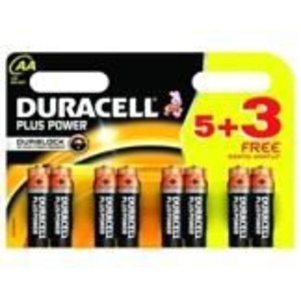 Duracell Plus Power AA (5 batterier + 3 gratis)