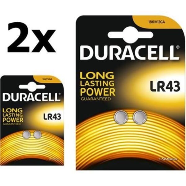 4 stycken (2 Pack a 2St) - Duracell G12 - LR43 - 186 batteri