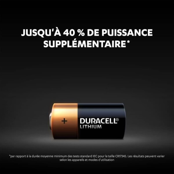 Duracell 123 3V power litiumbatterier, 2-pack (CR123 / CR123A / CR17345)