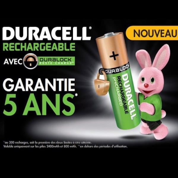 Duracell Recharge Ultra Rechargeable Batterier Typ AA 2500 Mah, 4 st