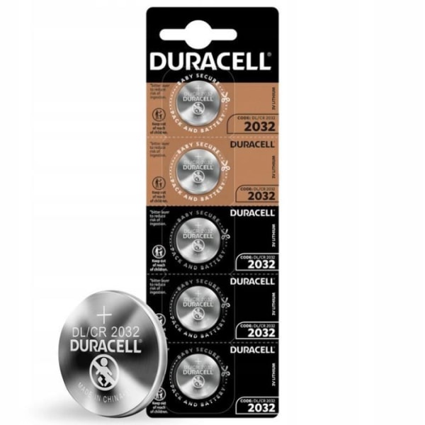 DURACELL 3V CR 2032 DL2032 5 batteri / litiumceller