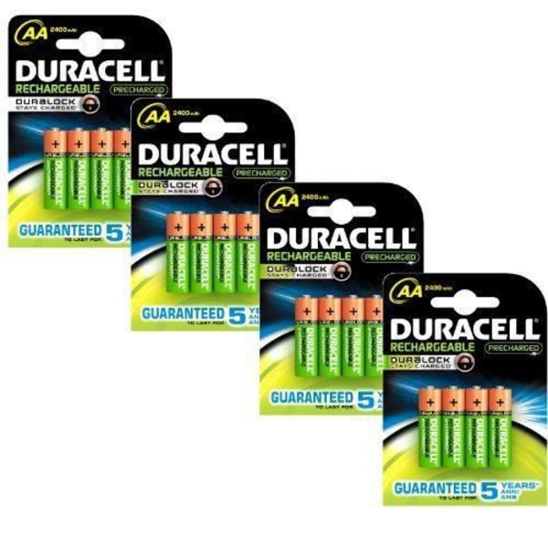 Duracell AA uppladdningsbart batteripaket med 16 Pre-…