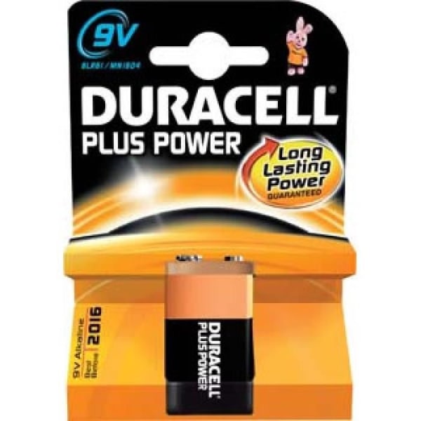 Batteri Duracell Plus Power 6LF22 9V-Block lot 9V Alkaline