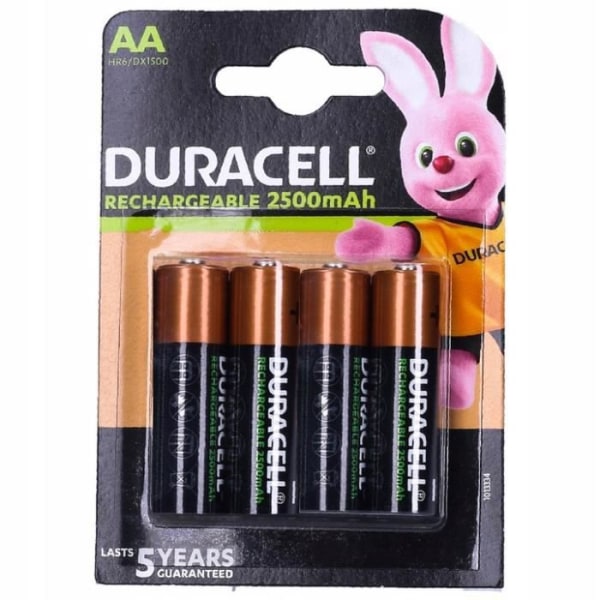 4x Batteri / uppladdningsbara batterier, Duracell Duralock HR6 R6 / AA